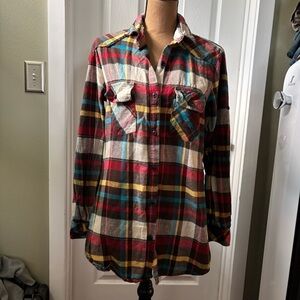 Matchstick Colorful Plaid Shirt Medium